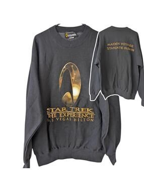 Vintage 90s Star Trek The Experience PROMO Sweatshirt Large Las Vegas Hilton 97